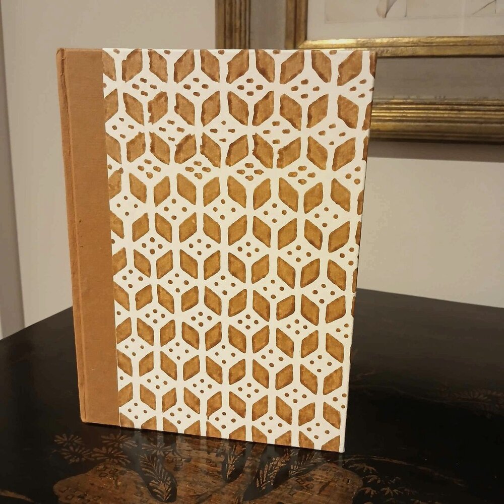 NWT Bunny Williams Home / Hand Blocked Lined Notebook / Burnt Orange